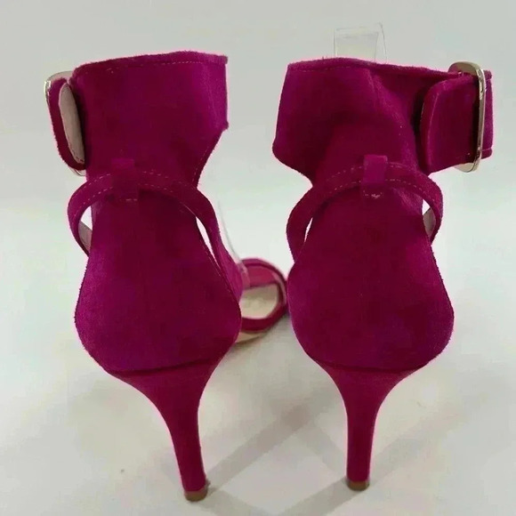 Alfani womens Cassidy heels size 10 fuchsia suede open toe stilettos - Picture 4 of 14